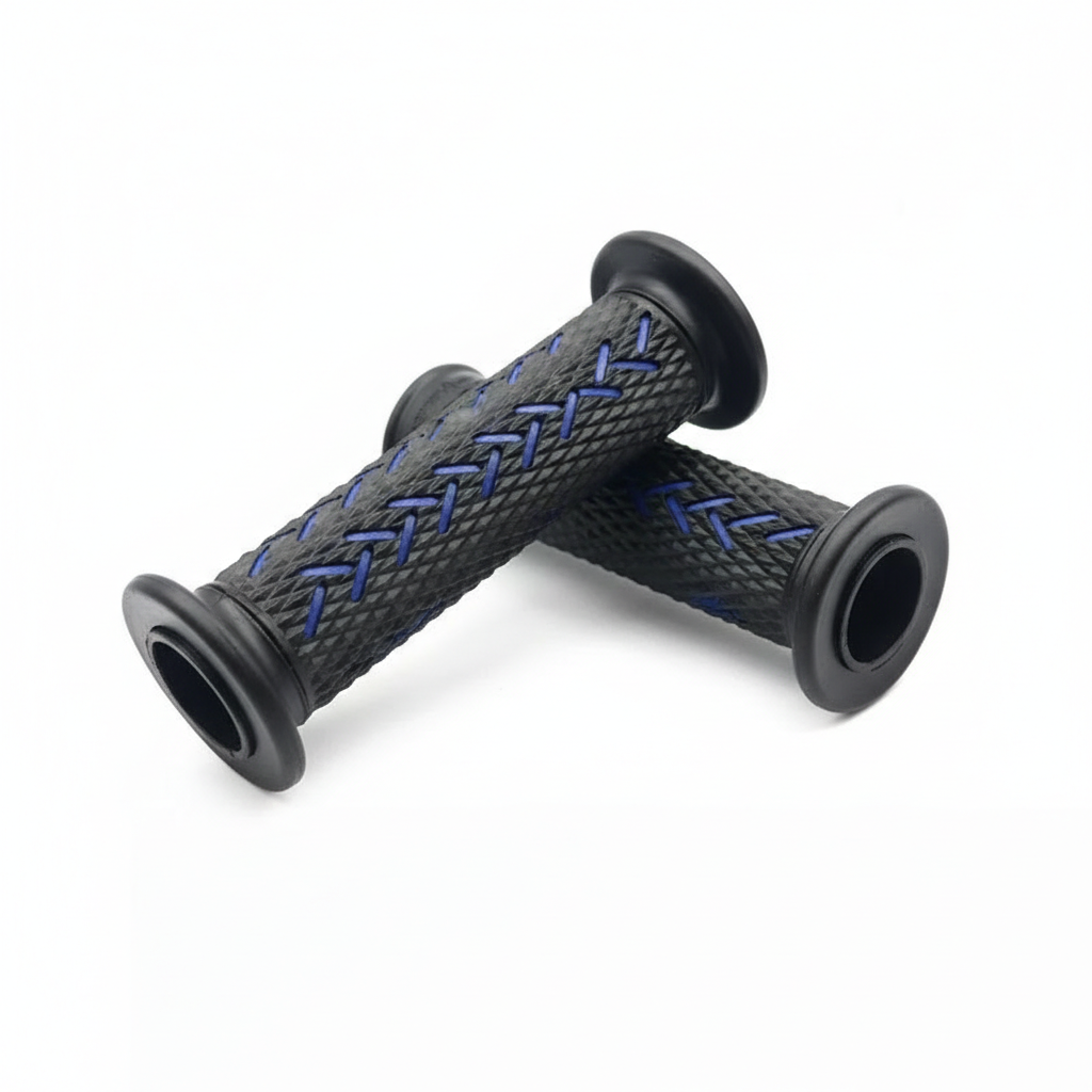 RCB Nagamaki Series Handle Grip (Premium Replica,Blue) - Samurai Inspired Anti-Slip Rubber for All Motorcycles