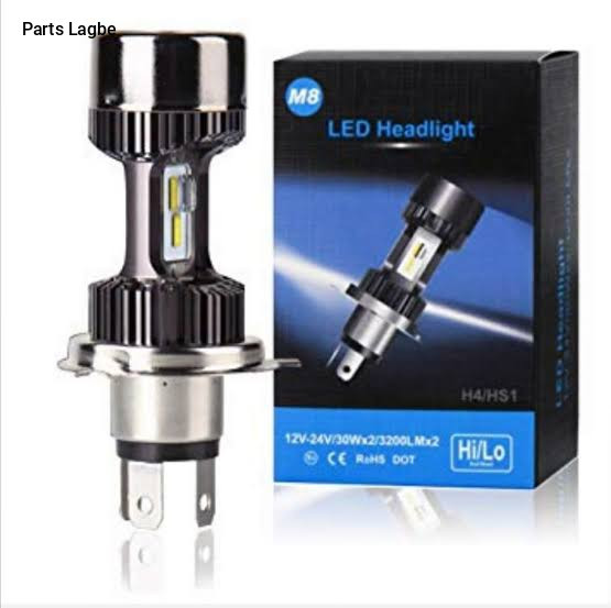 M8 LED Headlight Bulb H4/HS1 Base - 12V-24V, 30W 3200LM, Hi/Lo Beam