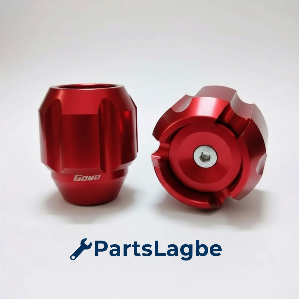 GOVO Universal CNC Aluminum Motorcycle Front Axle Sliders - Red (1 Pair)