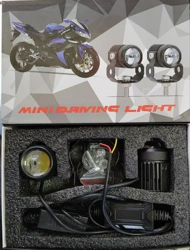 Universal Dual Color Mini Driving LED Spotlight - 9V-80V Yellow/White Auxiliary Fog Light with Projector Lens for Motorcycles & Cars